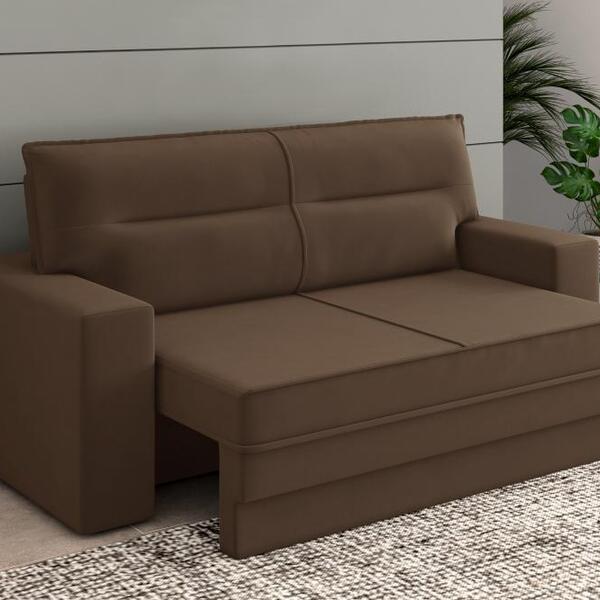 Sofá Mac 1,50m Assento Retrátil/reclinável Suede Marrom - Xfl