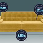 Sofá Madison 2,00m Fixo Canário - Netsofas