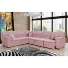 Sofá Magno 2.37x3.32m De Canto, Retrátil E Reclinável - Rosê