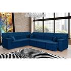 Sofá Magno 2.37x3.77m De Canto, Retrátil E Reclinável - Azul