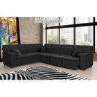 Sofá Magno 2.37x3.77m De Canto, Retrátil E Reclinável - Preto