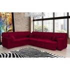 Sofá Magno 2.37x3.77m De Canto, Retrátil E Reclinável - Vinho