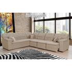 Sofá Magno 2.37x3.97m De Canto, Retrátil E Reclinável - Bege