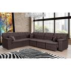 Sofá Magno 2.37x3.97m De Canto, Retrátil E Reclinável - Marrom