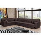 Sofá Magno 2.37x4.57m De Canto, Retrátil E Reclinável - Marrom