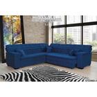 Sofá Magno 2.57x2.37m De Canto, Retrátil E Reclinável - Azul