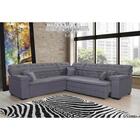 Sofá Magno 2.57x2.37m De Canto, Retrátil E Reclinável - Chumbo