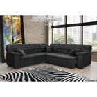 Sofá Magno 2.57x2.37m De Canto, Retrátil E Reclinável - Preto