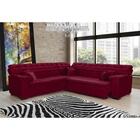 Sofá Magno 2.57x2.37m De Canto, Retrátil E Reclinável - Vinho