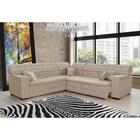 Sofá Magno 2.57x2.57m De Canto, Retrátil E Reclinável - Bege