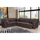 Sofá Magno 2.57x3.77m De Canto, Retrátil E Reclinável - Marrom