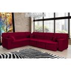 Sofá Magno 2.57x3.97m De Canto, Retrátil E Reclinável - Vinho