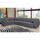 Sofá Magno 2.57x4.57m De Canto, Retrátil E Reclinável - Chumbo