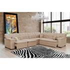 Sofá Magno 3.32x2.37m De Canto, Retrátil E Reclinável - Bege