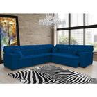 Sofá Magno 3.32x2.57m De Canto, Retrátil E Reclinável - Azul