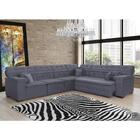 Sofá Magno 3.32x2.57m De Canto, Retrátil E Reclinável - Chumbo