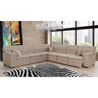 Sofá Magno 3.32x3.77m De Canto, Retrátil E Reclinável - Bege