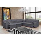 Sofá Magno 3.77x2.57m De Canto, Retrátil E Reclinável - Chumbo