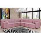 Sofá Magno 3.77x3.32m De Canto, Retrátil E Reclinável - Rosê