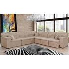 Sofá Magno 3.77x3.77m De Canto, Retrátil E Reclinável - Bege