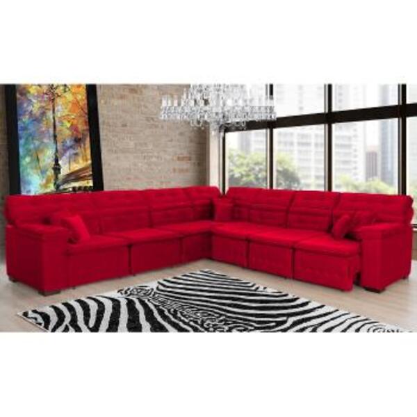 Sofá Magno 3.77x3.77m De Canto, Retrátil E Reclinável - Verme