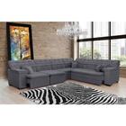 Sofá Magno 3.97x2.37m De Canto, Retrátil E Reclinável - Chumbo