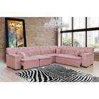 Sofá Magno 3.97x2.57m De Canto, Retrátil E Reclinável - Rosê