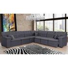 Sofá Magno 3.97x3.77m De Canto, Retrátil E Reclinável - Chumbo