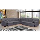 Sofá Magno 3.97x4.57m De Canto, Retrátil E Reclinável - Chumbo