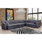 Sofá Magno 4.57x2.57m De Canto, Retrátil E Reclinável - Chumbo