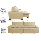 Sofá Magnum 2,62m Retrátil, Reclinável Com Molas No Assento E