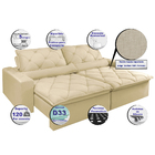 Sofá Magnum 2,62m Retrátil, Reclinável Com Molas No Assento E