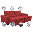 Sofá Magnum 3,02m Retrátil, Reclinável, Molas No Assentosuede