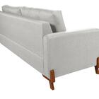 Sofá Maldivas 2,00 Linho Cinza Claro Fixo Living Base Madeira