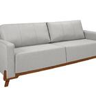 Sofá Maldivas 2,00 Linho Cinza Claro Fixo Living Base Madeira