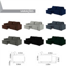 Sofa Malibu 2 Lugares 200 Cm Pes De Madeira Talento Móveis