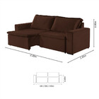 Sofa Malibu 3 Lugares 220 Cm Pes De Madeira Talento Móveis