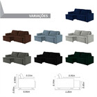 Sofa Malibu 3 Lugares 220 Cm Pes De Madeira Talento Móveis