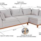 Sofá Malta Com Chaise Linho Grafite Fixo Living Premium Impér