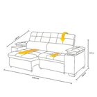 Sofá Manaus 200cm Retrátil Reclinável Champanhe