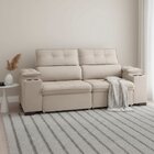 Sofá Manaus 200cm Retrátil Reclinável Champanhe