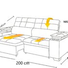 Sofá Manaus 200cm Retrátil Reclinável Champanhe