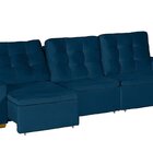 Sofá Manaus Modular 6 Lugares 305cm Retrátil E Reclinável Azul