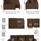 Sofá Manaus Modular 6 Lugares 305cm Retrátil E Reclinável Mar