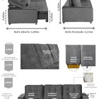 Sofá Manaus Modular 6 Lugares 305cm Retrátil E Reclinável Yes