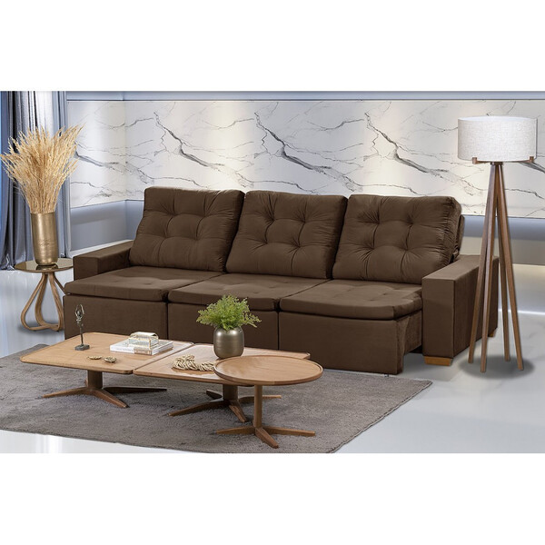 Sofá Manaus Modular 6 Lugares 3.05 Mt Retrátil E Reclinável V