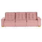 Sofá Manaus Modular 6 Lugares Retrátil E Reclinável Veludo No