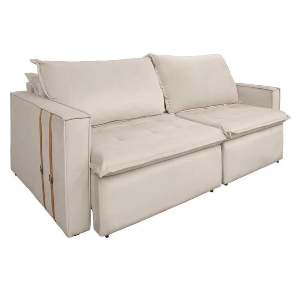 Sofá Manila 230cm - Bege Marrom