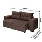 Sofá Marrocos Retrátil 2,00 Mts Pluma Café