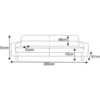 Sofá Marvin 4 Lugares 260cm B170 Azul Domi